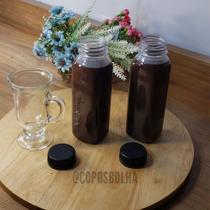 10 uni Garrafa PET quadrada 300ml para chocolate, suco e vitamina com tampa 10 uni Garrafa PET quadrada 300ml para chocolate, suco e vitamina com tampa