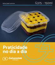 10 uni Pote Quadrado G375 150ml com tampa - Freezer ou microondas 10 uni Pote Quadrado G375 150ml com tampa - Freezer ou microondas