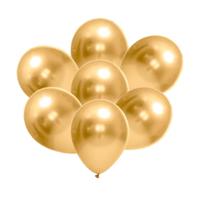 10 Unid Balão Dourado 5 Pol Cromado Metalizado Bexiga