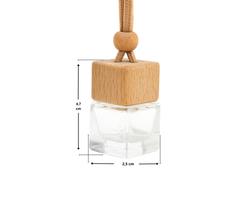10 Unidades Aromatizador Pingente Cubo 8ml para Carro Vidro com Tampa de Madeira e Cordão 10 Unidades Aromatizador Pingente Cubo 8ml para Carro Vidro com Tampa de Madeira e Cordão