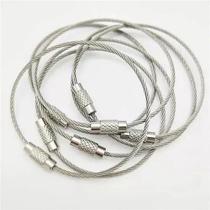 10 Unidades Chaveiro Cabo de Aço Flexível 15cm Com Conector de Rosca Metal Para Tags de Viagem