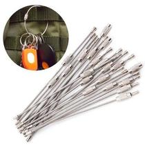 10 Unidades Chaveiro Cabo de Aço Inox 15cm Argola Com Trava de Rosca Para Chaves de Consultório