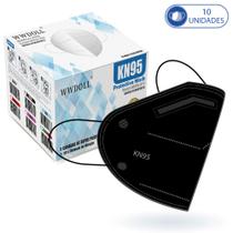 10 Unidades de Máscaras Kn95 Pretas WWDoll para Proteção com 10 Unidades de Máscaras Kn95 Pretas WWDoll para Proteção com