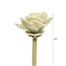 10 Unidades de Varetas Decorativas Flor de Macrame com detalhe ouro - Casa das Essências SS