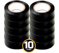 10 Unidades Fita Isolante Anti Chama Oz 5m x 18mm Preto