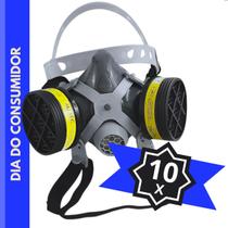 10 Unidades Mascara Respirador Facial Pintura Filtro Ácidos Quimica Gases Ácidos Filtros 1/4 Pó Vapores Poeira Névoas - ALLTEC