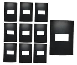 10 unidades Placa 4x2 1 Posto Ebony Clean Margirius 14448