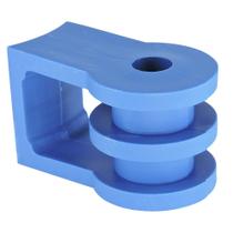 10 Unidades Roldana Plástica Mini 2 Ranhuras com Suporte plástico Injetado - Azul - Pier Telecom