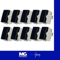 10 Unidades Sleek Ebony Modulo Interruptor Paralelo 10a - Margirius