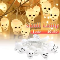 10 Varal Cordão Luminoso Luz Caveiras 10 LED Hallowen Festas