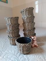 10 vaso vasinho cachepô cachepot flores plantas fibra sintética pequeno 9 cm x 6,5 cm cappuccino