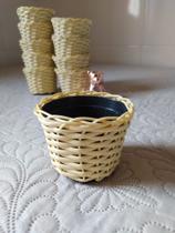 10 vaso vasinho cachepô cachepot para flores plantas fibra sintética pequeno 9 cm x 6,5 cm palha