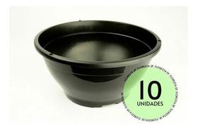 10 Vasos Cuia 13 Plástico Rígido Preto p/ Plantas e Mudas