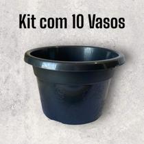 10 Vasos Cuia Preto Redondo Modelo E22b Top Cultivo Jardins
