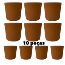 10 Vasos de Barro Ceramica p/ Plantas Jardim Vertical Cactos Suculentas Decoração 8 x 7 Cm