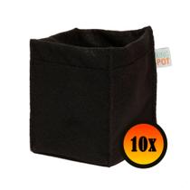 10 Vasos Feltro 2 Litros Quadrado Decoração e Cultivo