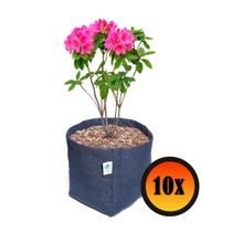 10 Vasos Plantas Feltro 11 Litros Decorativo Azul Marinho