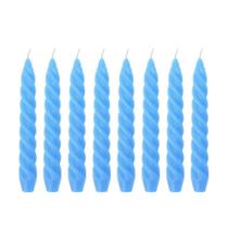 10 Vela Torcida 17 Cm Azul Claro Decoração Casamento