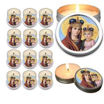 10 Velas Aromaticas Lembrancinhas Maria Passa na Frente na Latinha Decoração Casa Capelinha Cantinho de oração Catolica