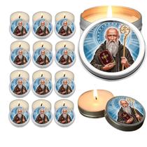 10 Velas Aromaticas Lembrancinhas Nossa Senhora da Conceição na Latinha Decoração Casa Capelinha Cantinho de oração Cato