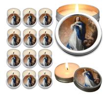 10 Velas Aromaticas Lembrancinhas Nossa Senhora de Guadalupe na Latinha Decoração Casa Capelinha Cantinho de oração Cato