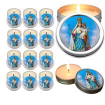 10 Velas Aromaticas Lembrancinhas Nossa senhora do Livramento na Latinha Decoração Casa Capelinha Cantinho de oração Cat