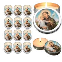 10 Velas Aromaticas Lembrancinhas Nossa Senhora Perpetuo Socorro na Latinha Decoração Casa Capelinha Cantinho de oração