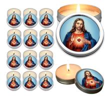 10 Velas Aromaticas Lembrancinhas Nossa Senhorada Aparecida na Latinha Decoração Casa Capelinha Cantinho de oração Catol