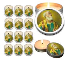 10 Velas Aromaticas Lembrancinhas Santa Ana na Latinha Decoração Casa Capelinha Cantinho de oração Catolica 3 Horas de Q