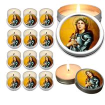 10 Velas Aromaticas Lembrancinhas Santa Joana D Arc na Latinha Decoração Casa Capelinha Cantinho de oração Catolica 3 Ho
