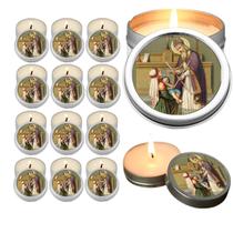 10 Velas Aromaticas Lembrancinhas São Bráz na Latinha Decoração Casa Capelinha Cantinho de oração Catolica 3 Horas de Qu
