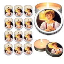 10 Velas Aromaticas Lembrancinhas São Tarcisio na Latinha Decoração Casa Capelinha Cantinho de oração Catolica 3 Horas d