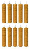 10 Velas De Cera De Abelha 100% Pura E Natural 10x2 Cm 10 Velas De Cera De Abelha 100% Pura E Natural 10x2 Cm