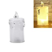 10 Velas Led Eletrônica Decorativa Acrilico Transparente Luz