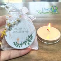 10 velas na latinha com Mini tercinho Primeira Eucaristia
