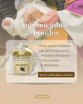 10 Velas perfumadas MEU BATIZADO de 40g com tercinho e sacolinha de organza