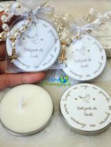 10 velas perfumadas na latinhas com tercinho branco com dourado lembrancinhas de batizado 10 velas perfumadas na latinhas com tercinho branco com dourado lembrancinhas de batizado
