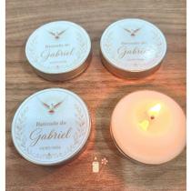 10 velas perfumadas personalizadas lembrancinhas de batizado - Luz e Lembranças