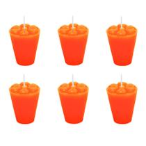 10 Velas Refil Laranja Copinho De Pinga Decoração 12 Horas