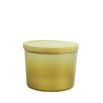 10 Vidros Copo Para Vela 156ml Degrade Ouro C/ Tampa de Madeira - Sevenglass