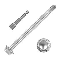 10 x 3 (50 unidades) Parafusos de chapa metálica Hex Washer Head 410 SS 10 x 3 (50 unidades) Parafusos de chapa metálica Hex Washer Head 410 SS