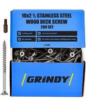 10 x 6,35 cm Wood Screws Grindy, pacote com 200, 1,09 kg, autoperfurantes