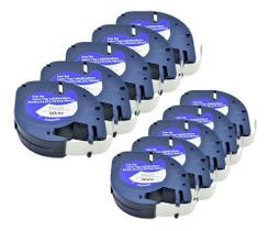 10 X Fita Plástica Rotuladora Dymo Letratag 4m X 12mm Branco 10 X Fita Plástica Rotuladora Dymo Letratag 4m X 12mm Branco