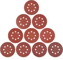 10 X Lixa Disco Grão 5 Polegadas 125Mm 8 Furos Lixadeira