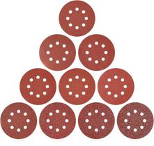 10 X Lixa Disco Grão 5 Polegadas 125Mm 8 Furos Lixadeira