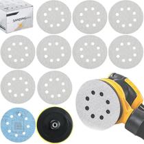 10 X Lixas Disco Anti-Empastamento 7 Polegadas 180mm 8 Furos Pluma + Prato Suporte Grão Politriz KaQi 10 X Lixas Disco Anti-Empastamento 7 Polegadas 180mm 8 Furos Pluma + Prato Suporte Grão Politriz KaQi