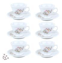 10 Xícaras De Cafézinho C/ Pires Eterna Porcelana Schmidt 10 Xícaras De Cafézinho C/ Pires Eterna Porcelana Schmidt