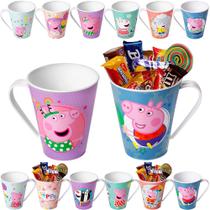 10 Xícaras Peppa Copo Estampado Infantil Lembrancinha Sacolinha Surpresa