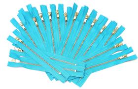 10 zíperes de metal com dentes metálicos, 23 cm, turquesa 10 zíperes de metal com dentes metálicos, 23 cm, turquesa