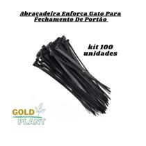 100 Abraçadeiras, Nylon, enforca-gato, Lacre para protetor de portão 2,5x100mm - Gold Plant